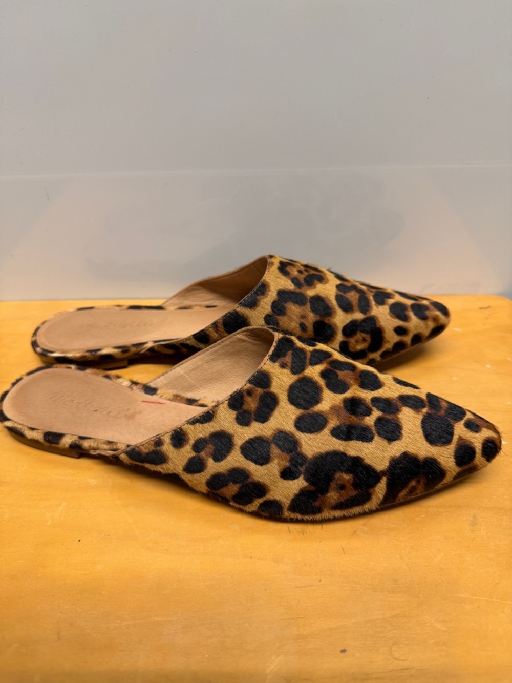 Leopard Print Pointed Toe Slip-On Mules madewell size 8